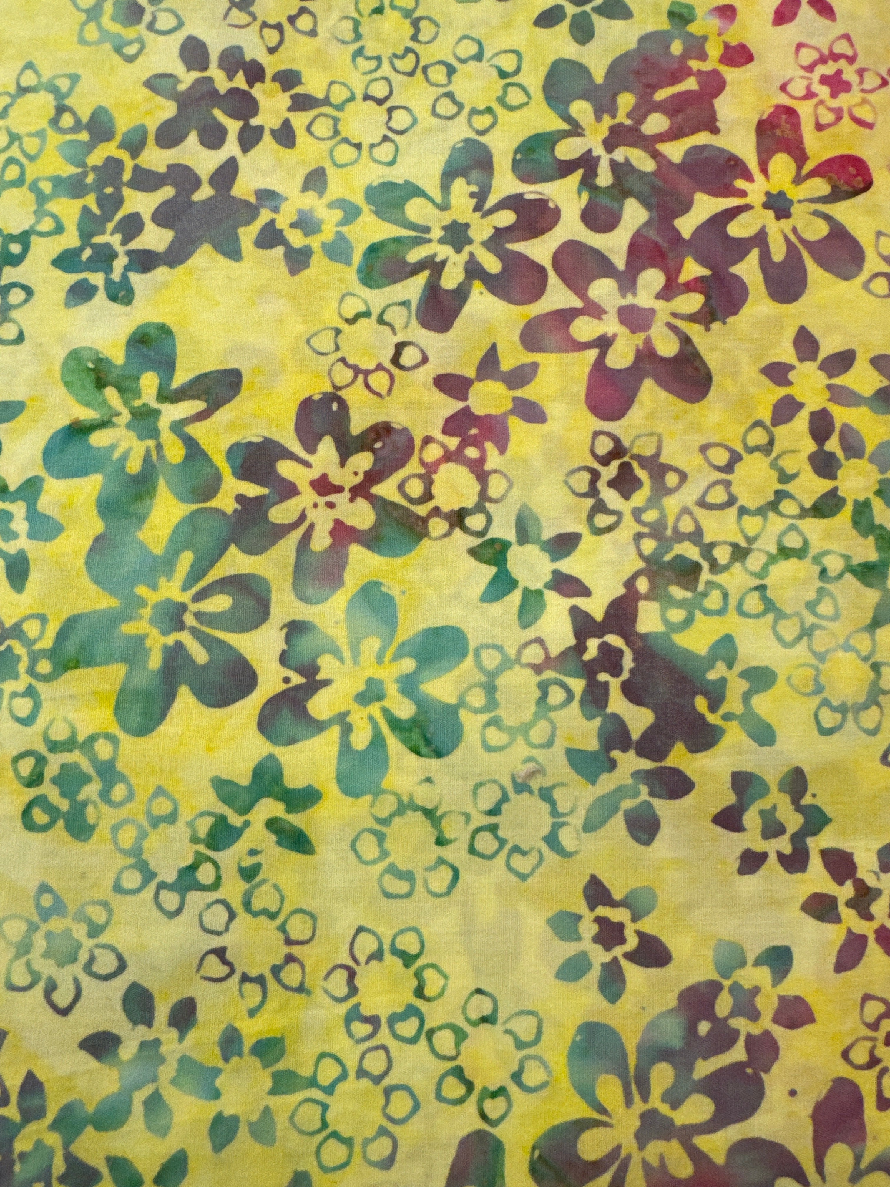 Andover Sherbet Flowers on Yellow quilting fabric