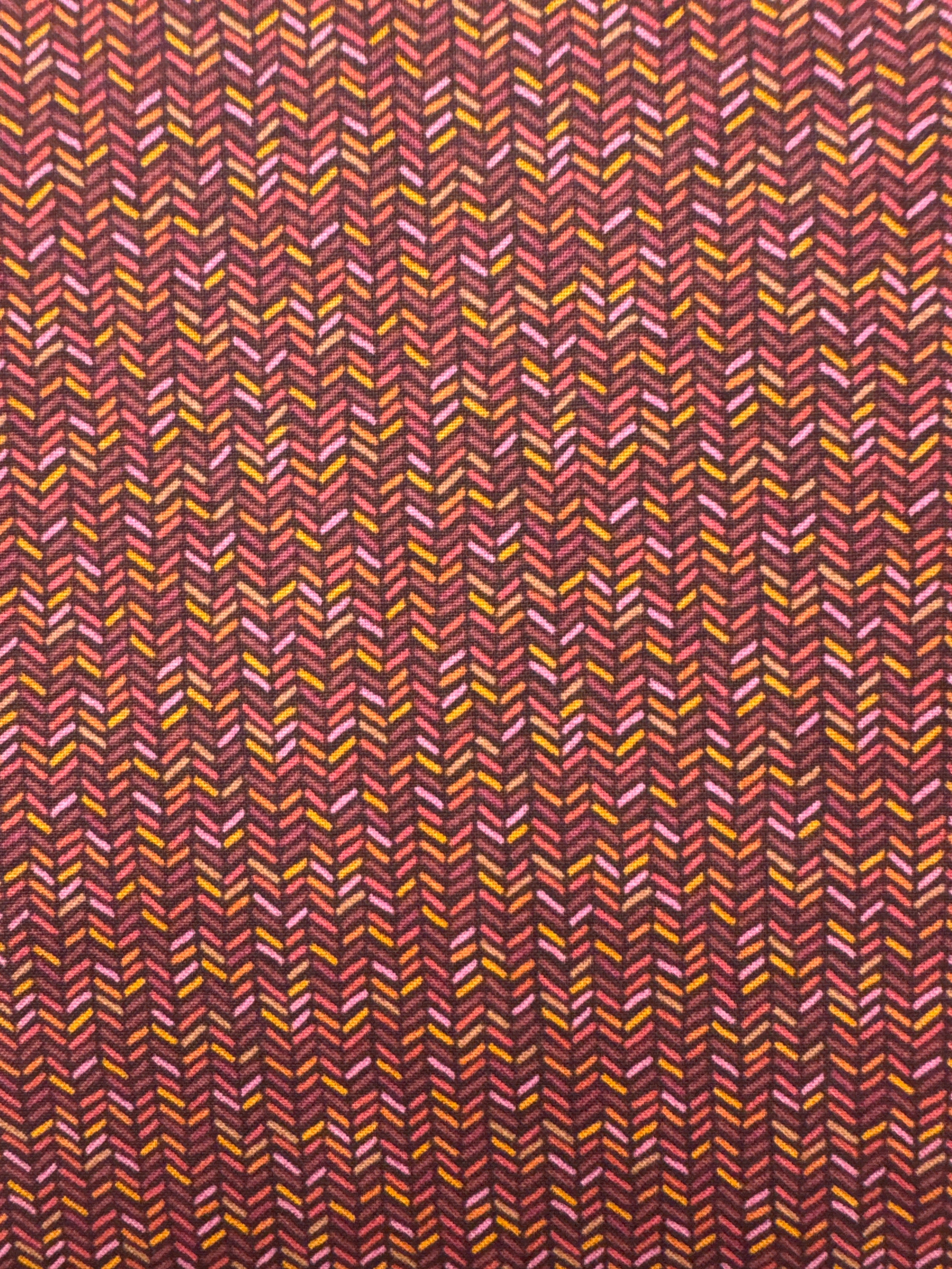 Autumn Days Dark Red Arrows geometric quilting fabric by Makower UK