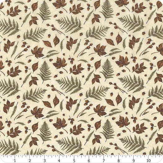 Oh My Gourd Leaf Toss White quilting fabric by Wilmington Prints