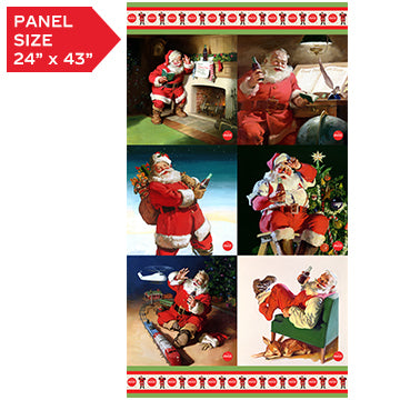 Coca-Cola Christmas Santa 24" x 43" Cotton Panel