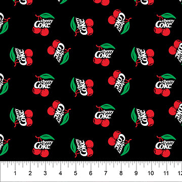 Cherry Coke Black 44"/45" Fabric Per Yard