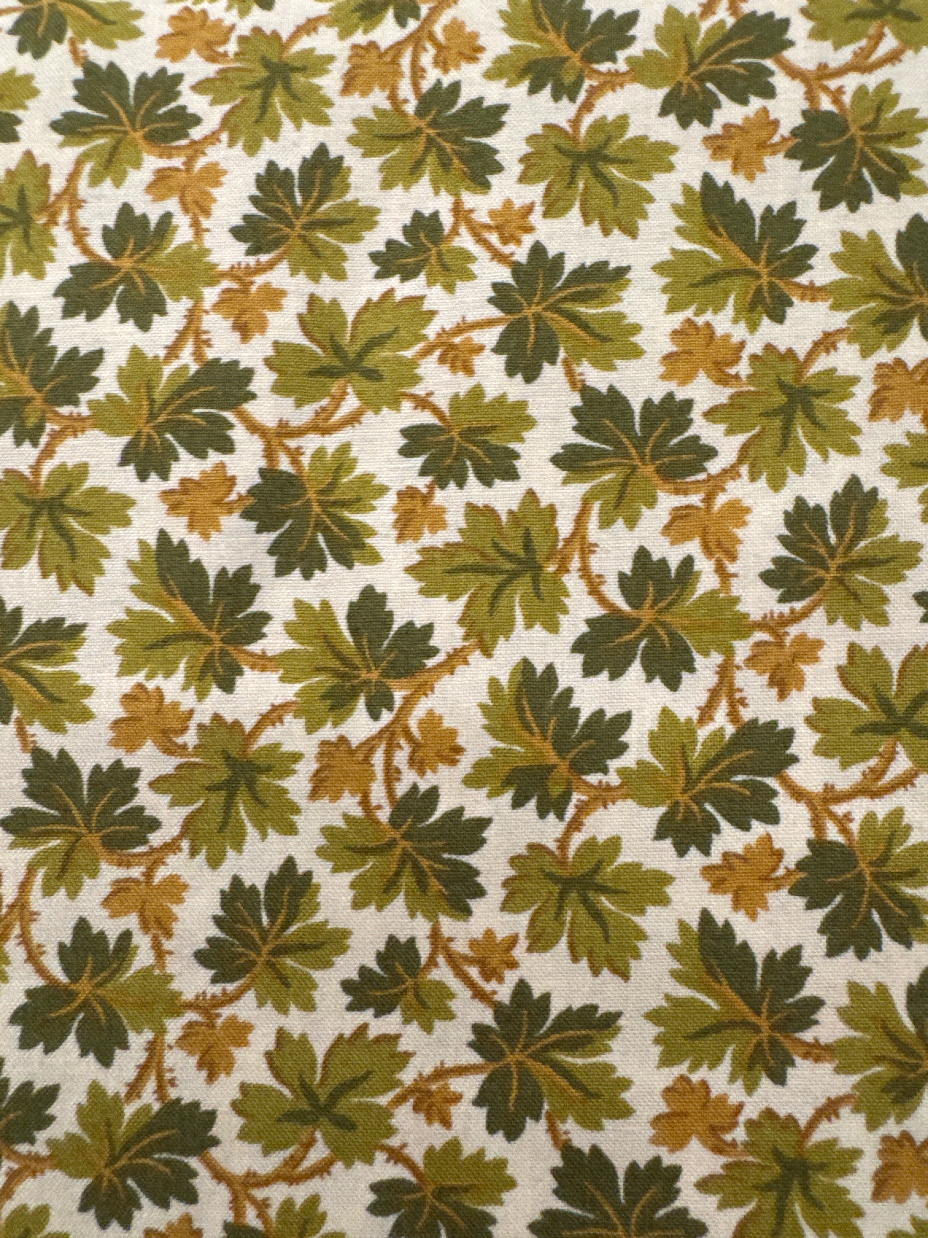Autumn Woods Turning Leaves Green novelty quilting fabric by Andover Fabrics