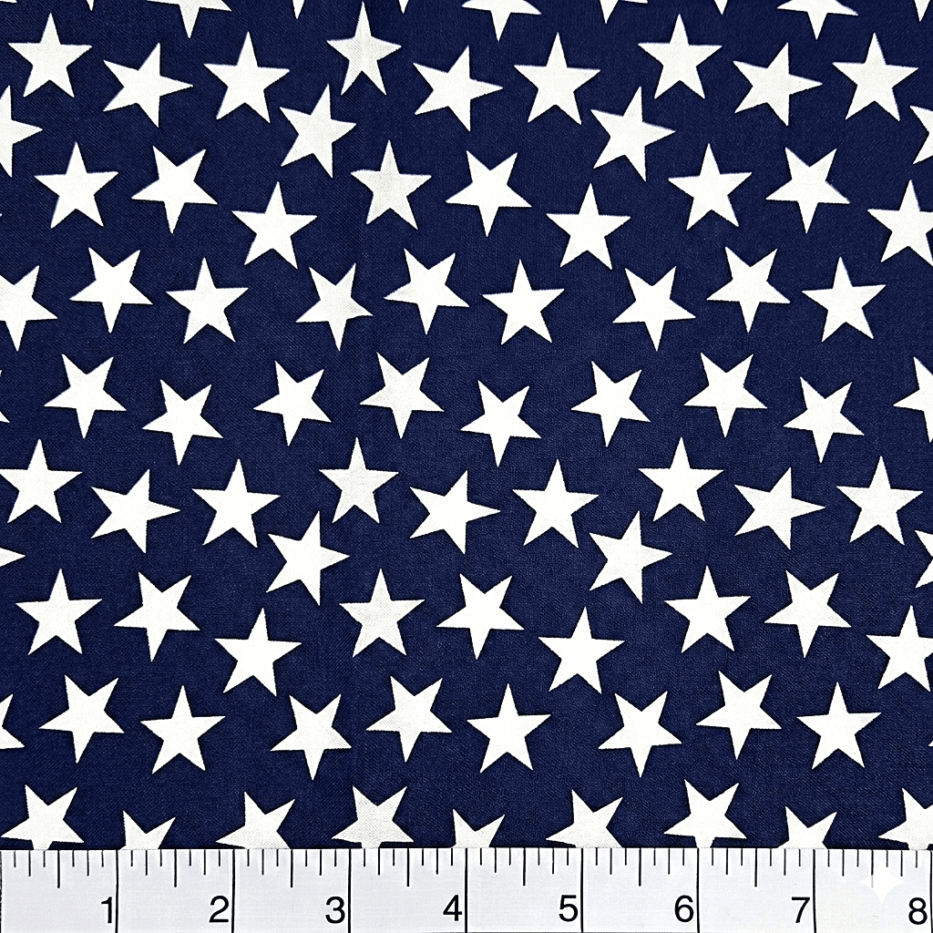 108" 3-Yard Package - Patriotic Stars 108" Supreme Backings - Large White Stars on Navy