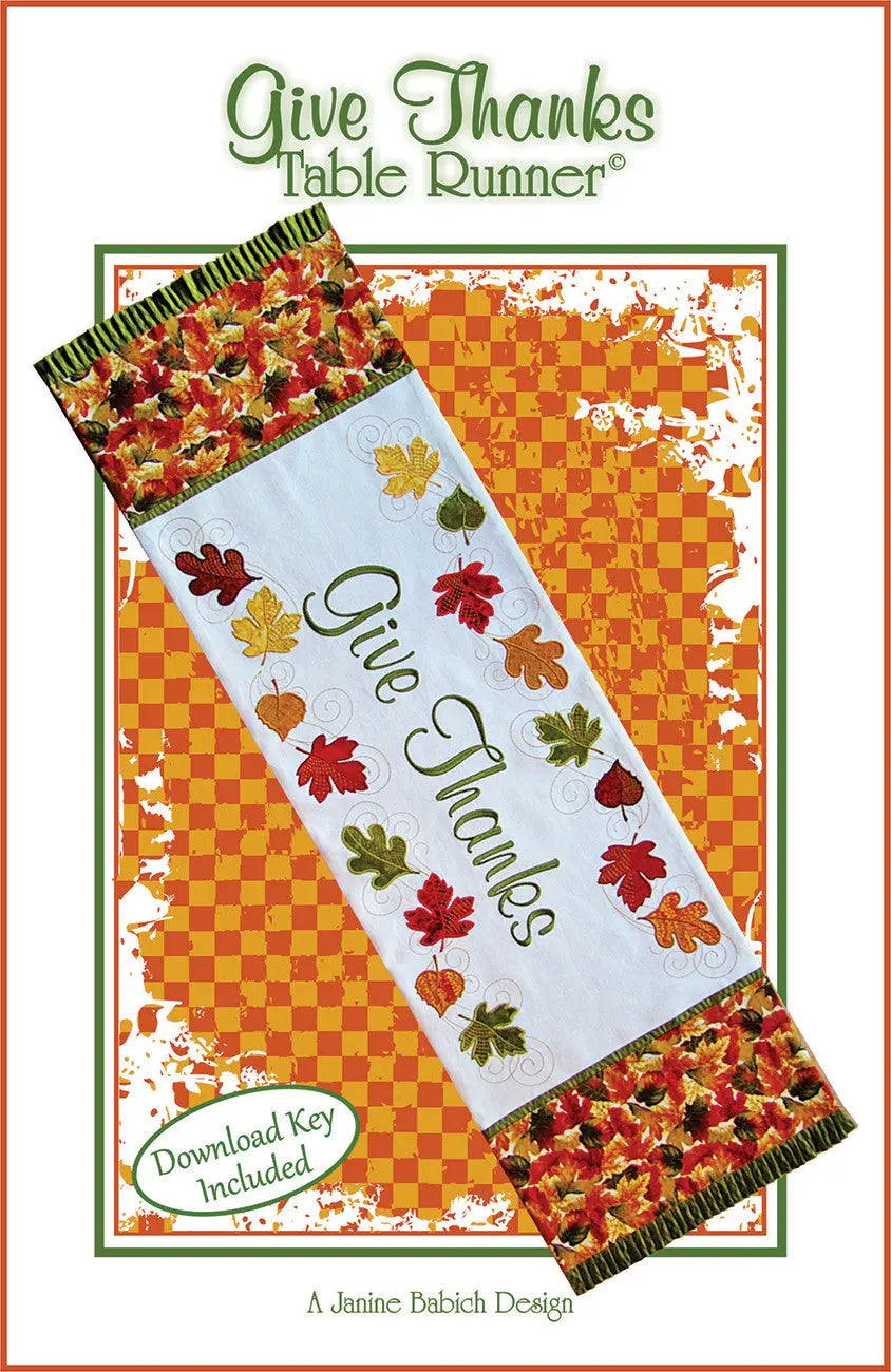 CD Give Thanks Table Runner Machine Embroidery - Linda's Electric Quilters