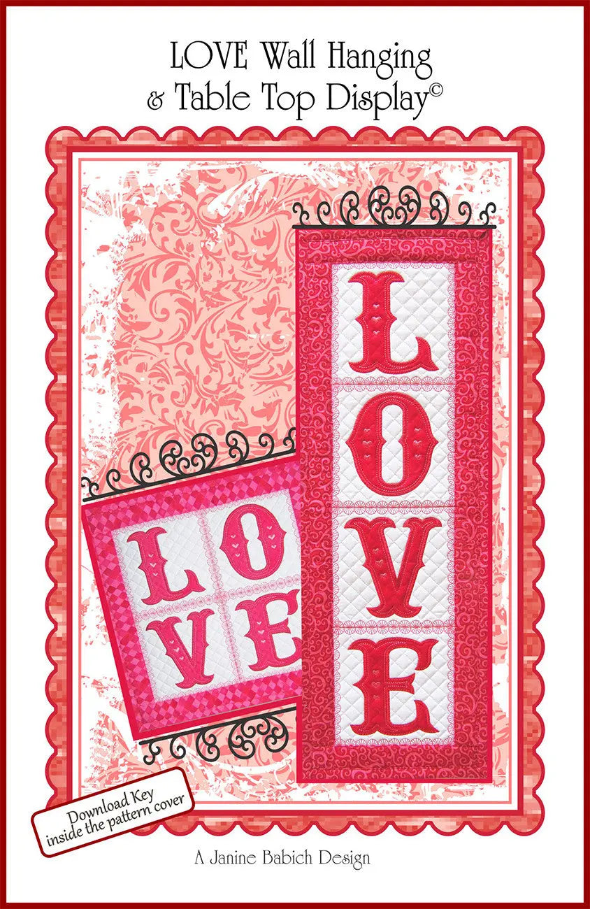 CD LOVE Wall Hanging & Table Top Display Machine Embroidery - Linda's Electric Quilters