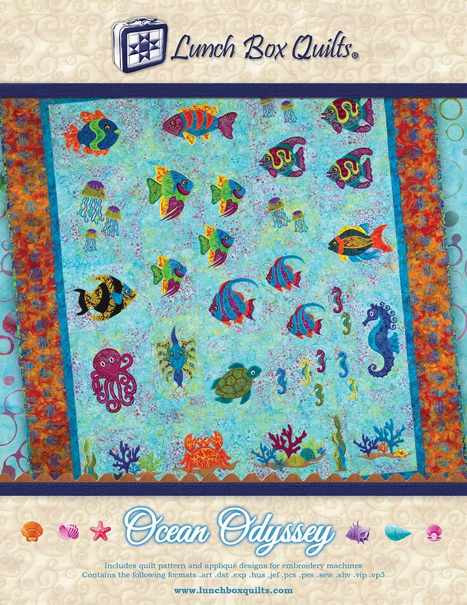 CD Ocean Odyssey Embroidery Applique Quilt Pattern - Linda's Electric Quilters