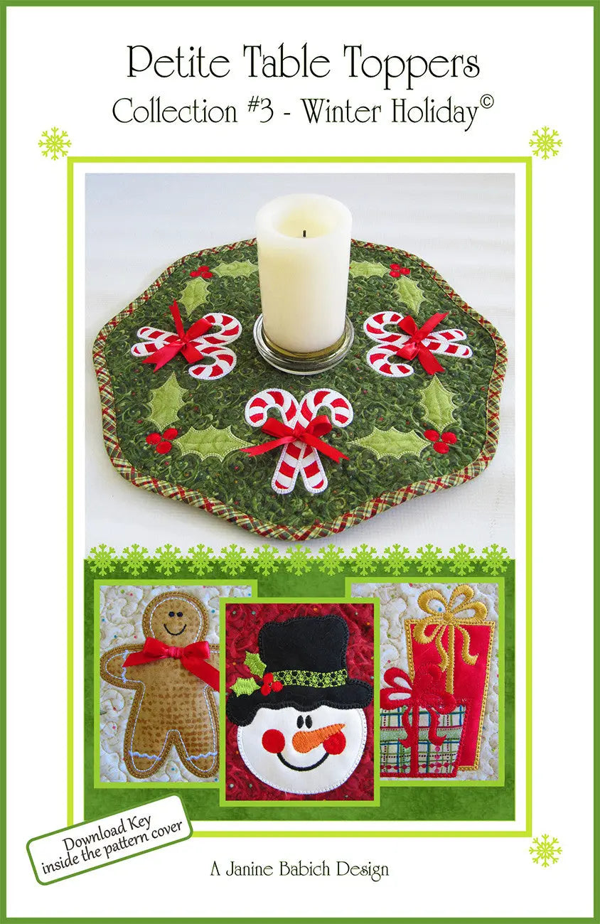 CD Petite Table Toppers Col 3- Winter Holiday Machine Embroidery - Linda's Electric Quilters