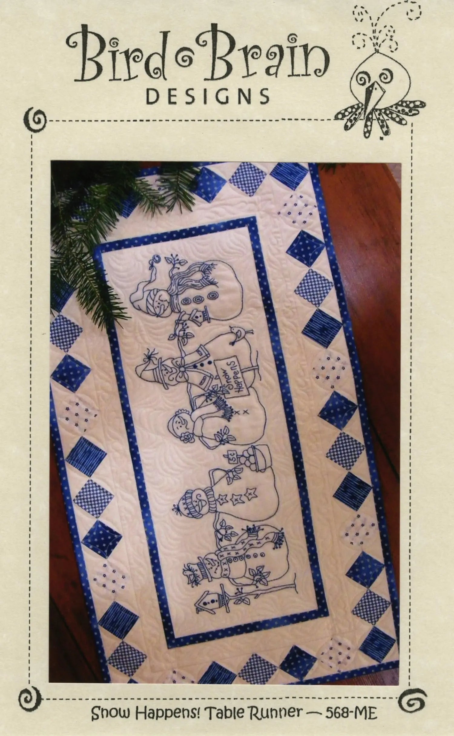 CD Snow Happens! Table Runner Machine Embroidery - Linda's Electric Quilters