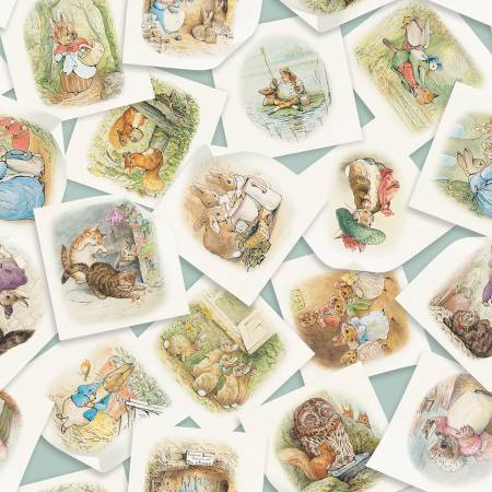 Riley Blake Peter Rabbit & Friends Main quilting cotton in Blue