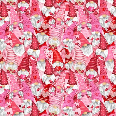 Timeless Treasures gnomes and hearts Valentine quilting cotton fabric