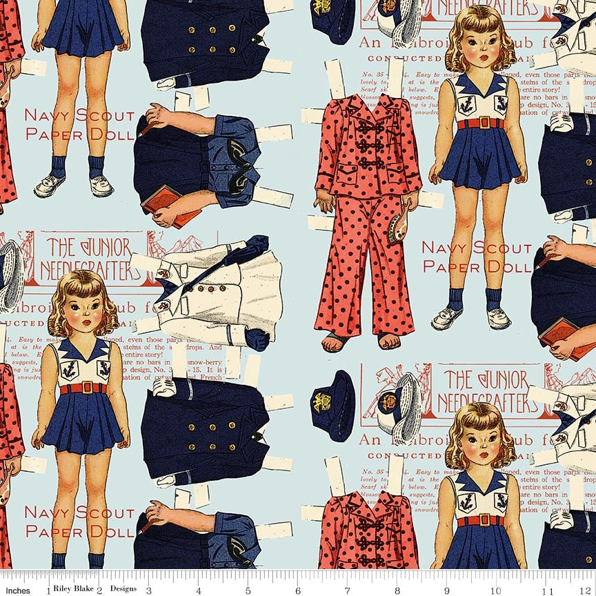 RB Navy Scout Paper Doll Blue - Sew America