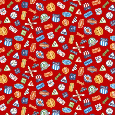 Michael Miller Just The Ticket Red quilting fabric