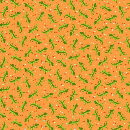 Michael Miller Dancing Lizards Orange quilting fabric