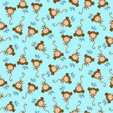 Michael Miller Chunky Monkey Blue quilting fabric CX11069