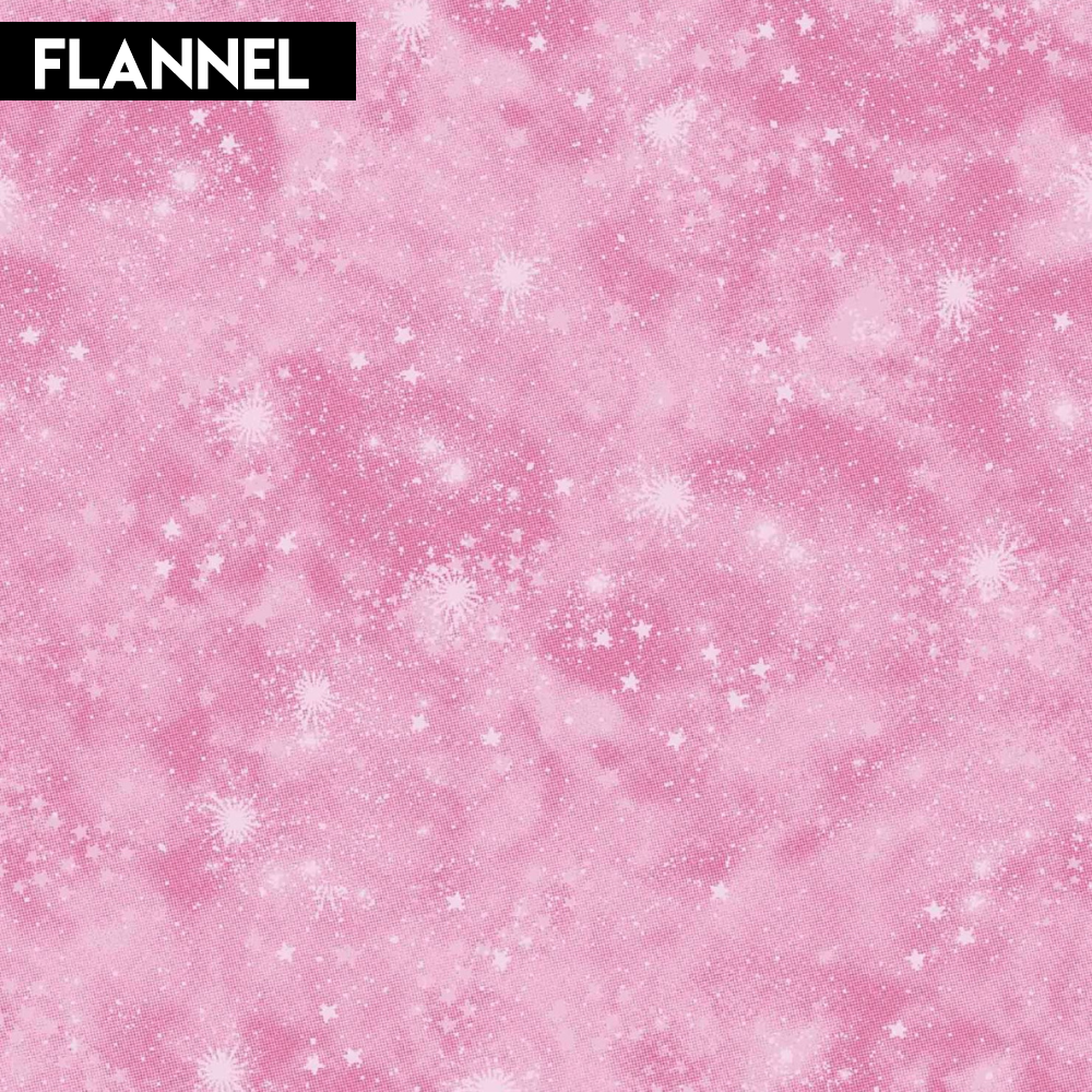 Oasis Fabrics Fun Flannel stars pink cotton flannel