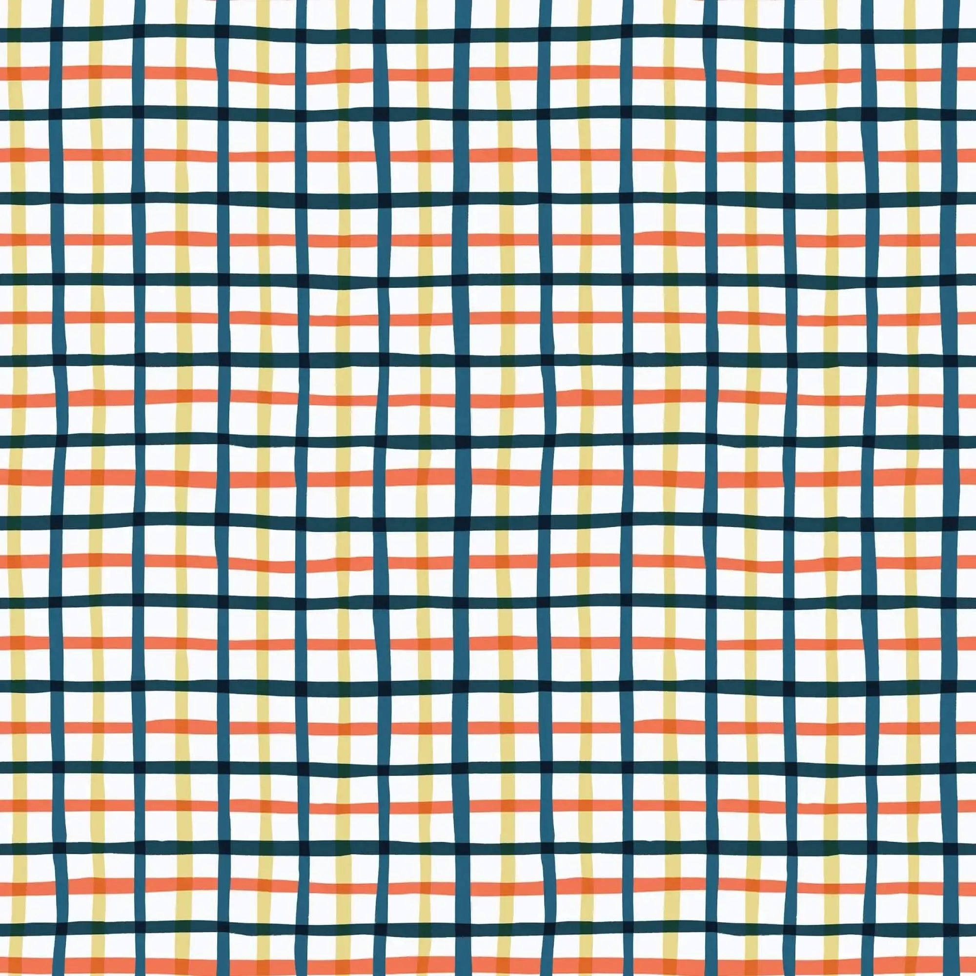 Camp Canine - Retro Plaid - Red/Gold 44" / 45" Fabric Per Yard The Fabric Company