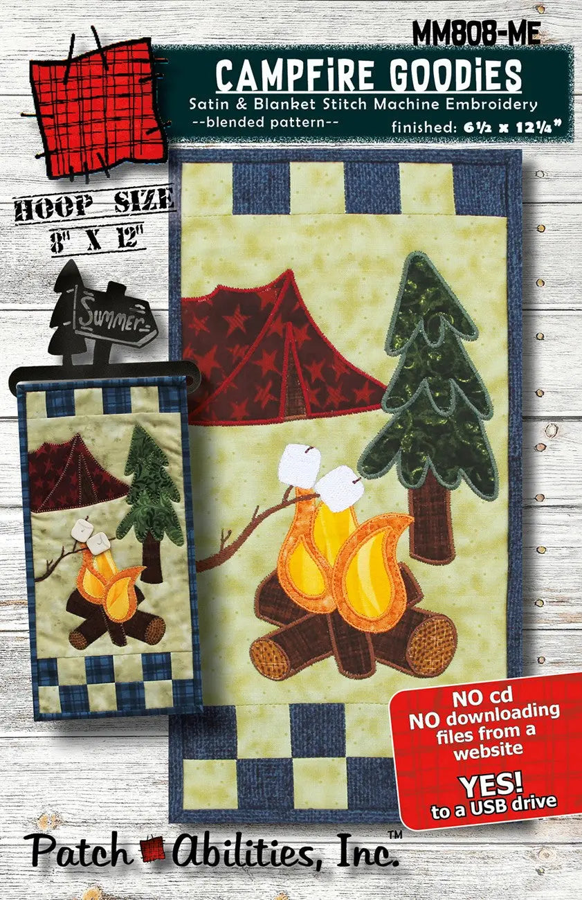 Campfire Goodies Cover Machine Embroidery Version - Linda's Electric Quilters