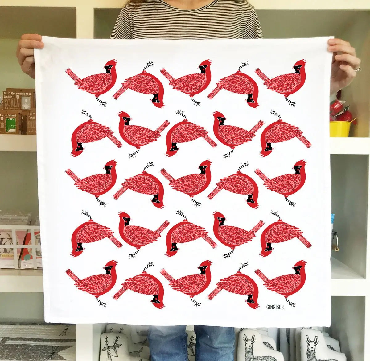 Cardinal Tea Towel - Linda's Electric Quilters