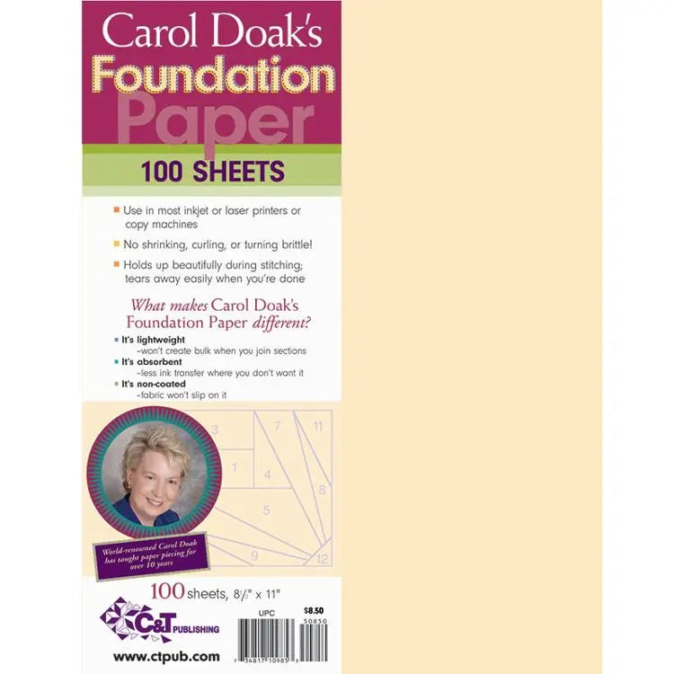 Carol Doak Foundation Paper 8.5x11 by C&T Publishing - Linda's Electric Quilters