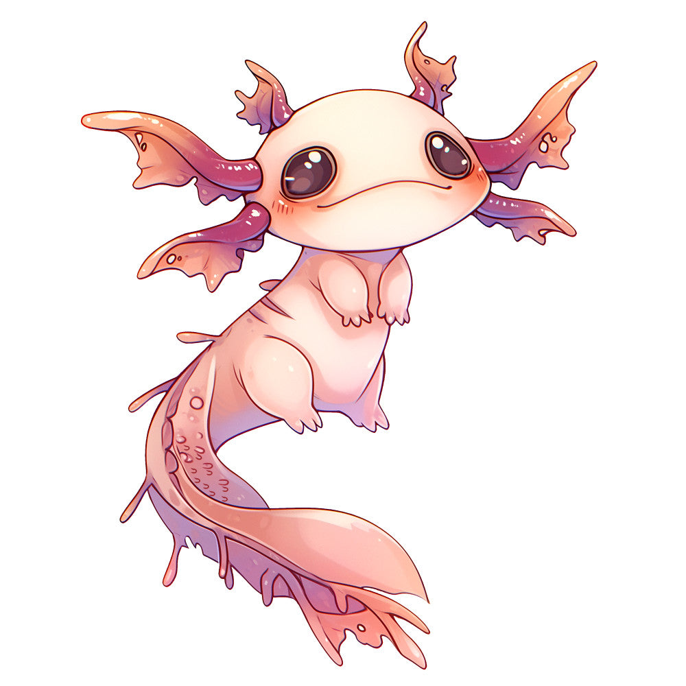 Cartoon Axolotl Fabric Panel 11