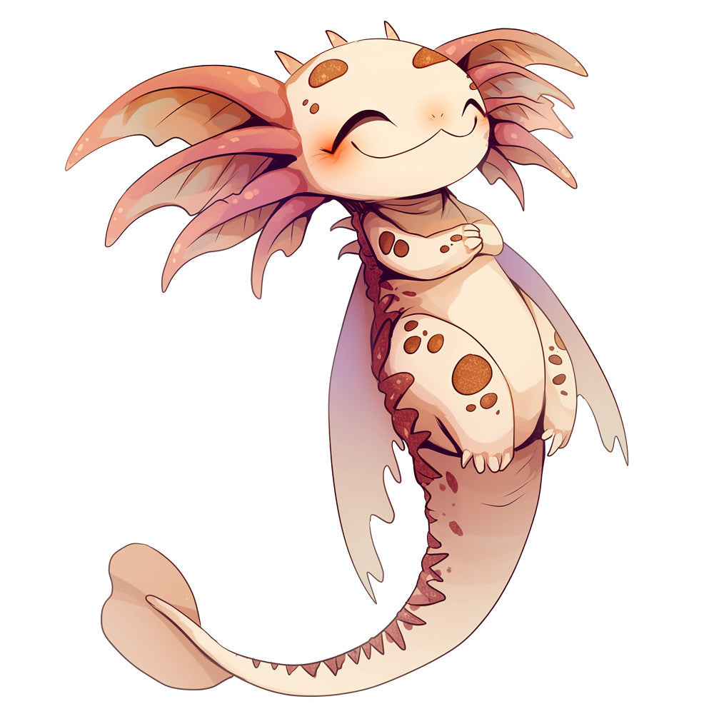 Cartoon Axolotl Fabric Panel 17