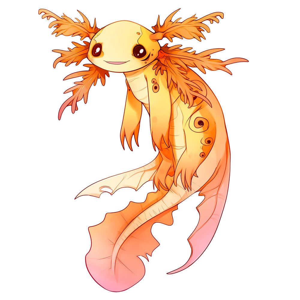 Cartoon Axolotl Fabric Panel 8