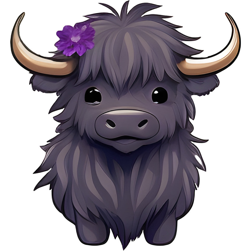 Cartoon Highland Cows Fabric Panel 10