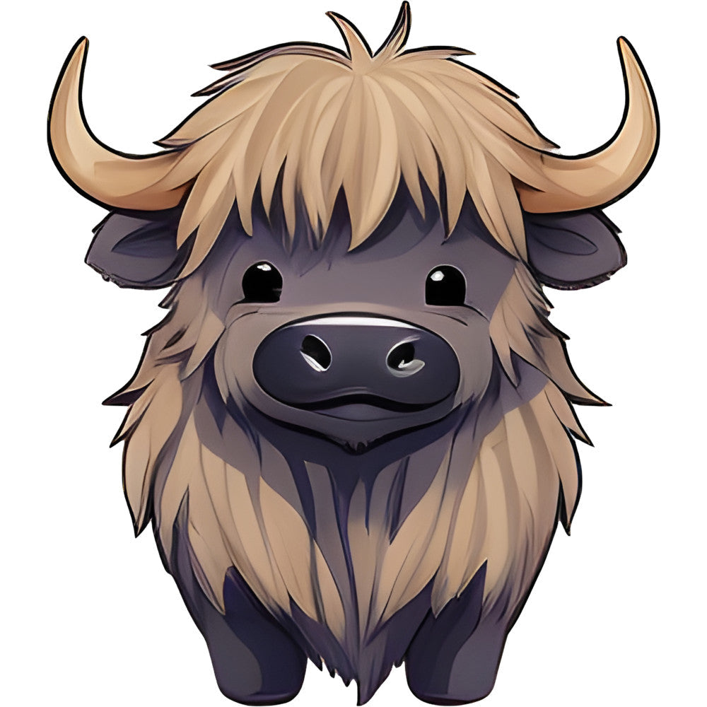 Cartoon Highland Cows Fabric Panel 11