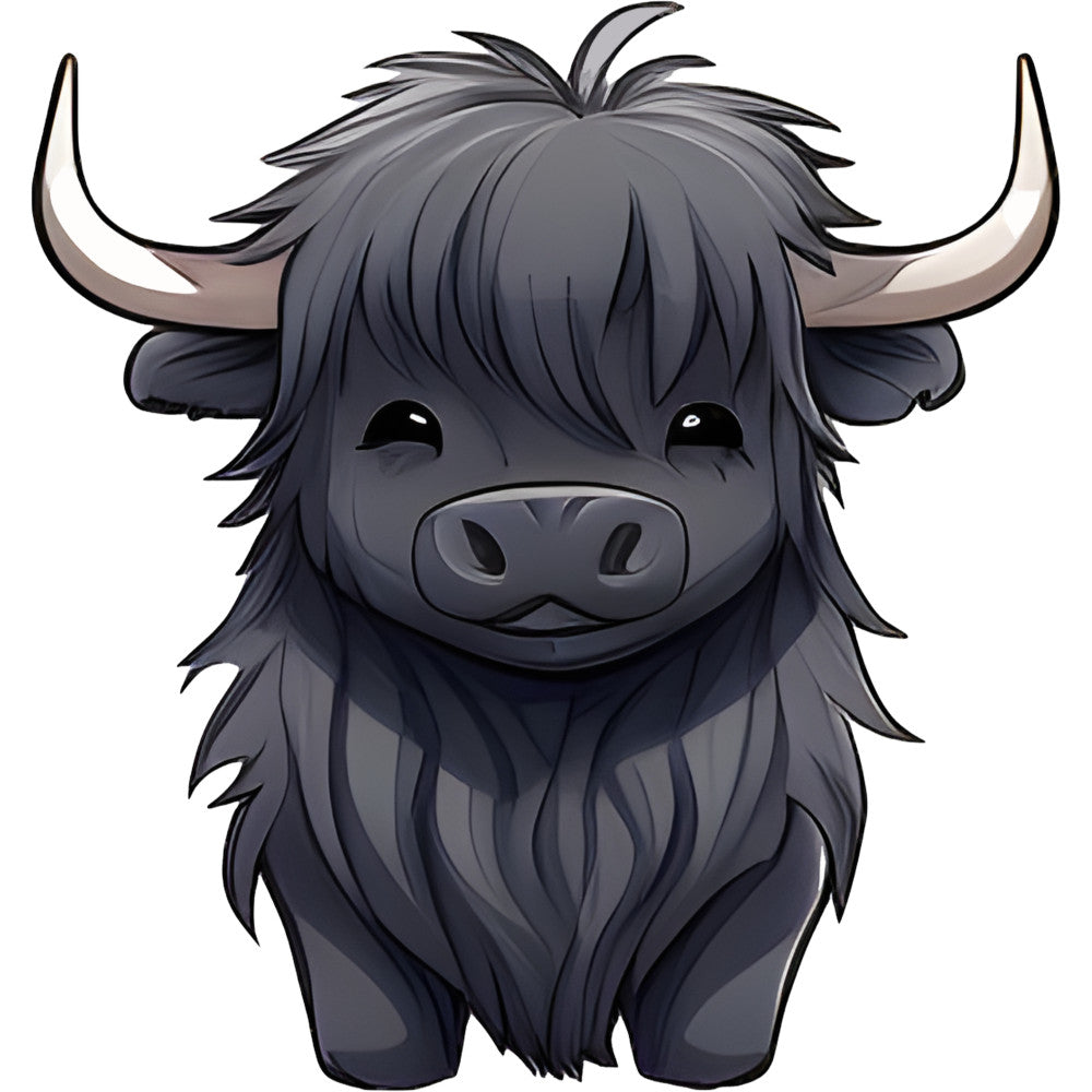 Cartoon Highland Cows Fabric Panel 12