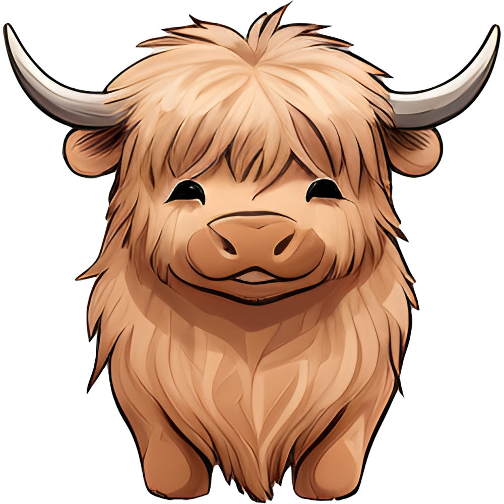Cartoon Highland Cows Fabric Panel 14