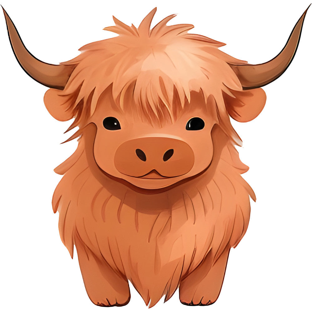 Cartoon Highland Cows Fabric Panel 2