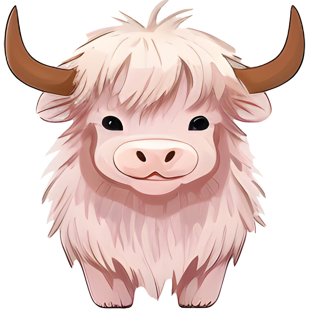 Cartoon Highland Cows Fabric Panel 5
