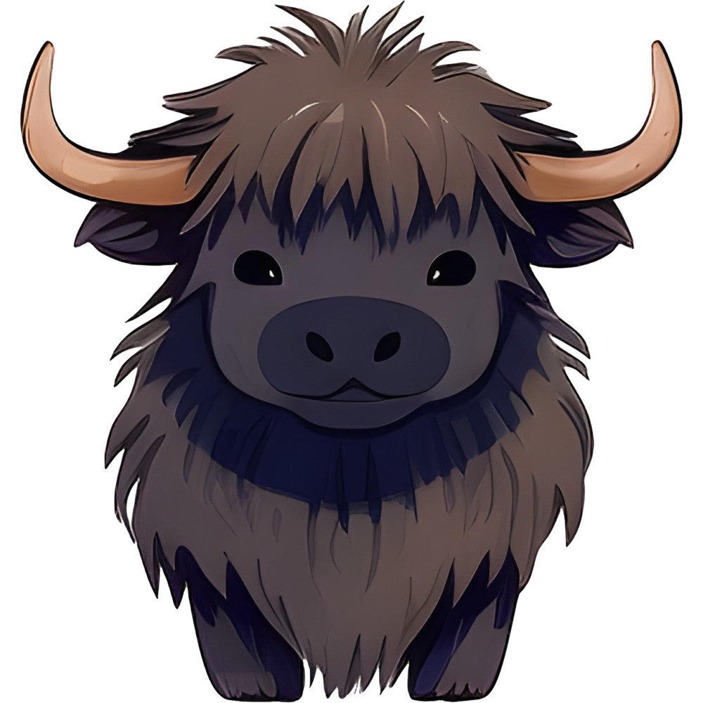 Cartoon Highland Cows Fabric Panel 6