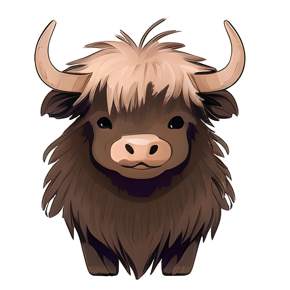 Cartoon Highland Cows Fabric Panel 7