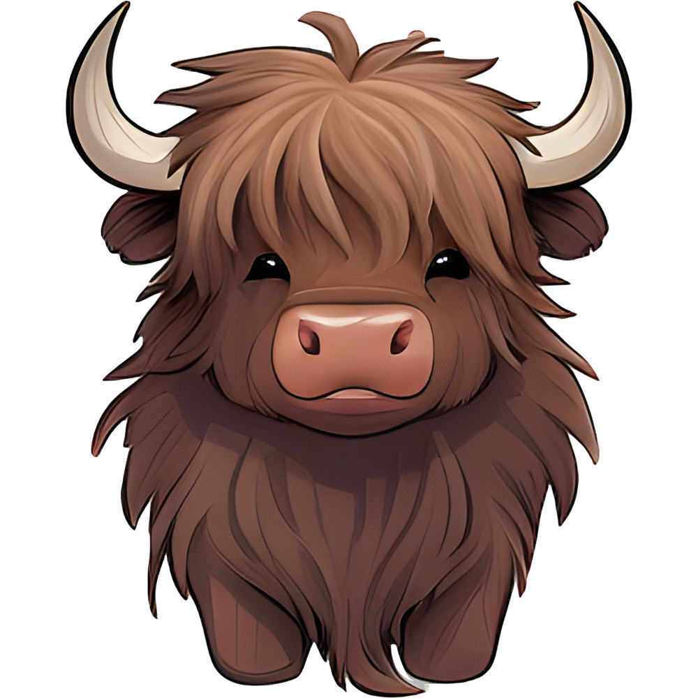 Cartoon Highland Cows Fabric Panel 8