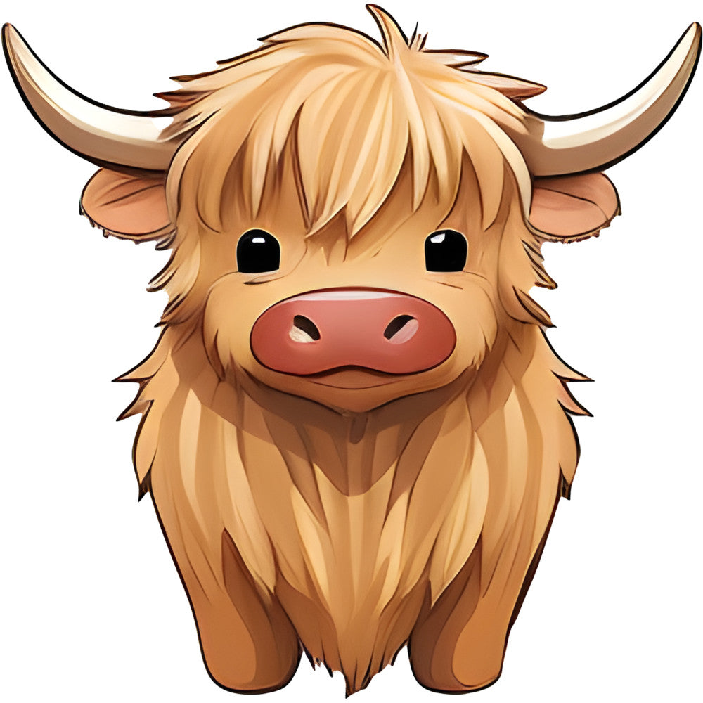 Cartoon Highland Cows Fabric Panel 9