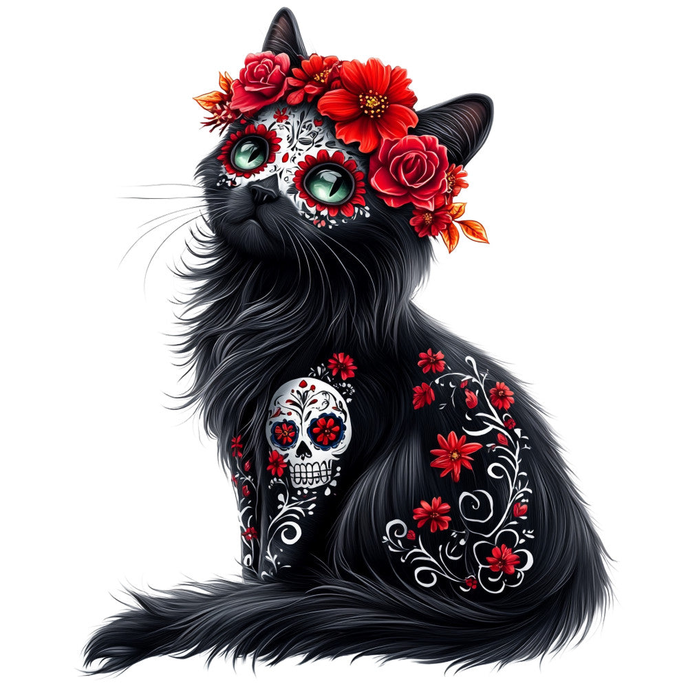 Cats de Los Muertos Fabric Panel 2 QuiltingFabricPanels