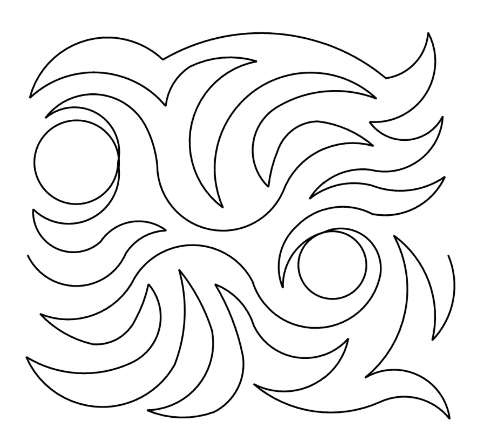 Catty Digital E2E Wildflower Quilting Pantograph Close Up