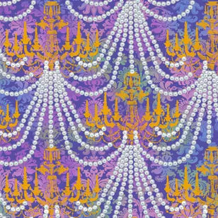 Chandelier Pearls-Gold Cotton 44"/45" Fabric Per Yard Sykel Studio