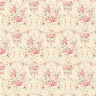 Charlotte - Damask - Cream 44" / 45" Fabric Per Yard The Fabric Company