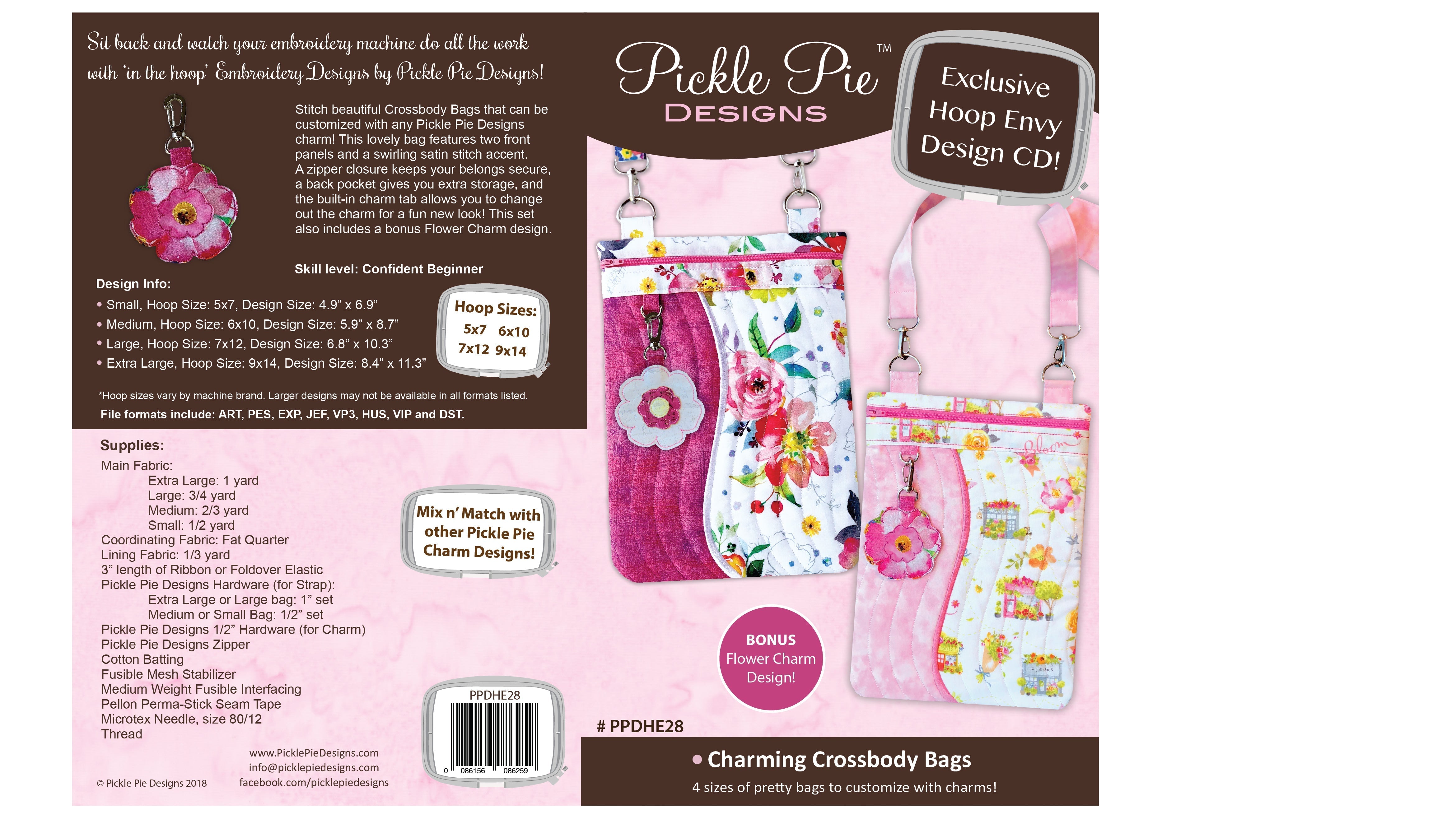 Charming Crossbody Bags In the Hoop Embroidery Design Collection