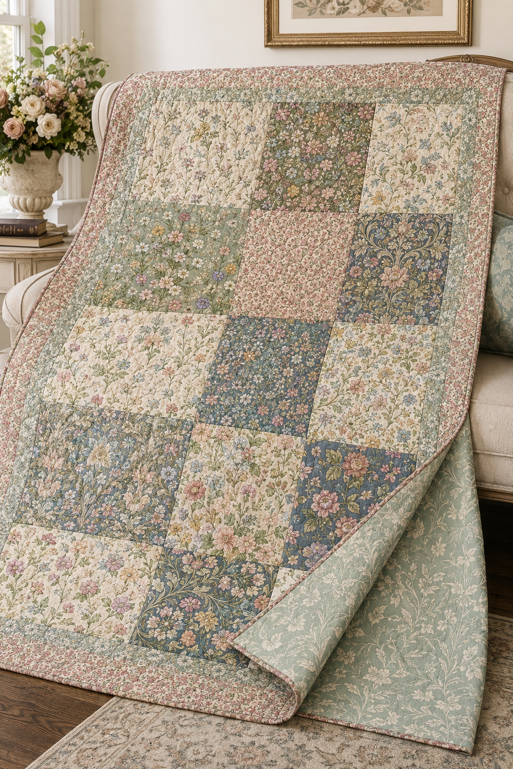 Liberty Tudor Garden Heirloom Throw Quilt Kit - by Corey Pearson