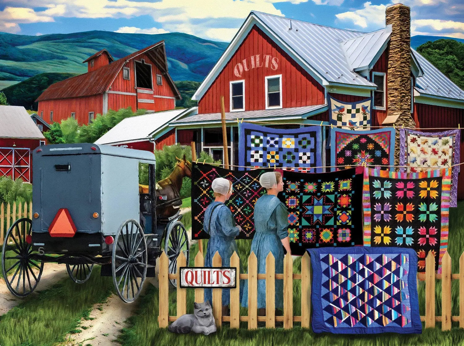 Checking on the Competition 1000pc - Linda's Electric Quilters