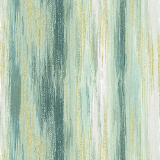 Chickadee Cheer Eucalyptus-Gold Cotton 43"/44" Fabric Per Yard