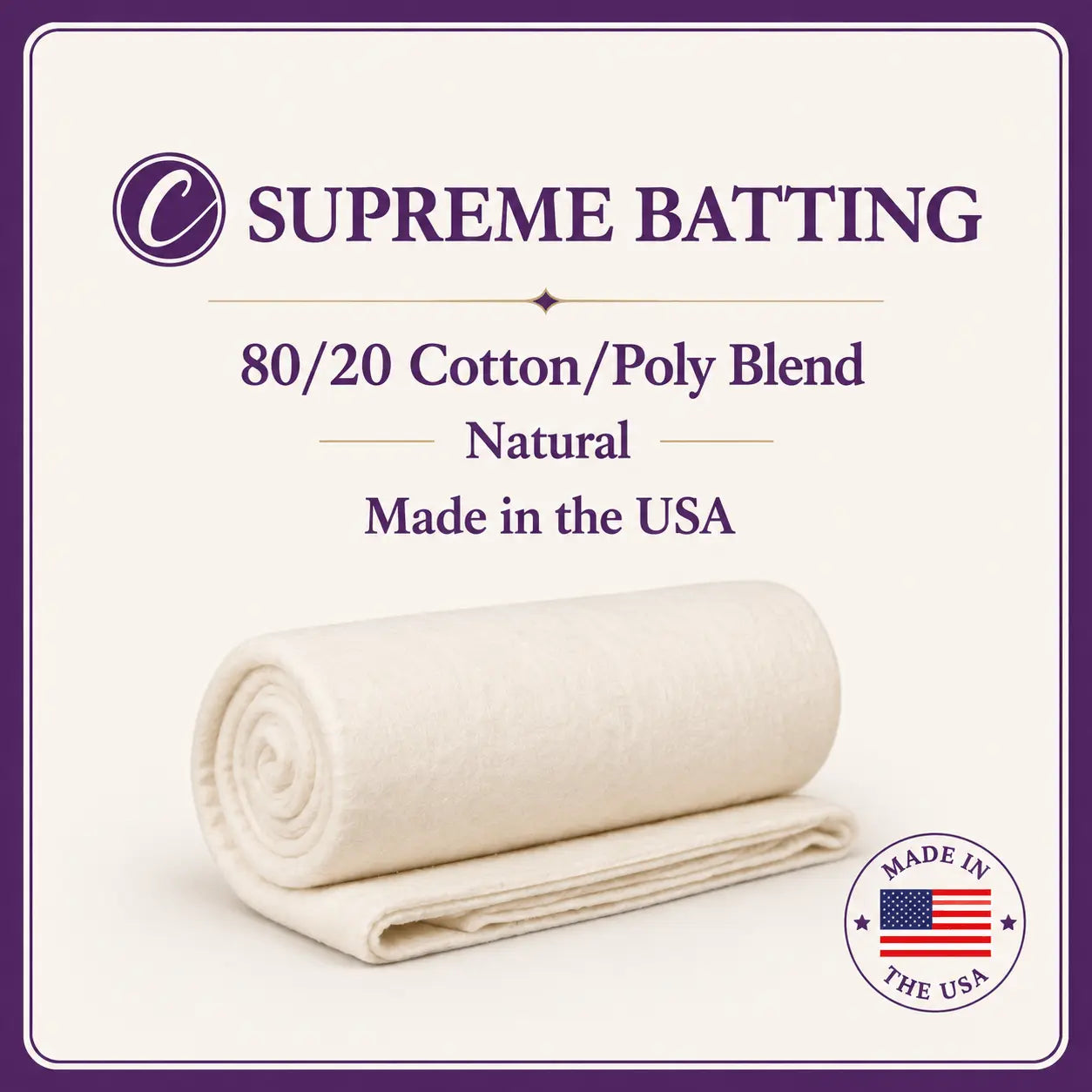 Choice Supreme Batting 80/20 - 60" Wide - By the Yard The Fabric Company