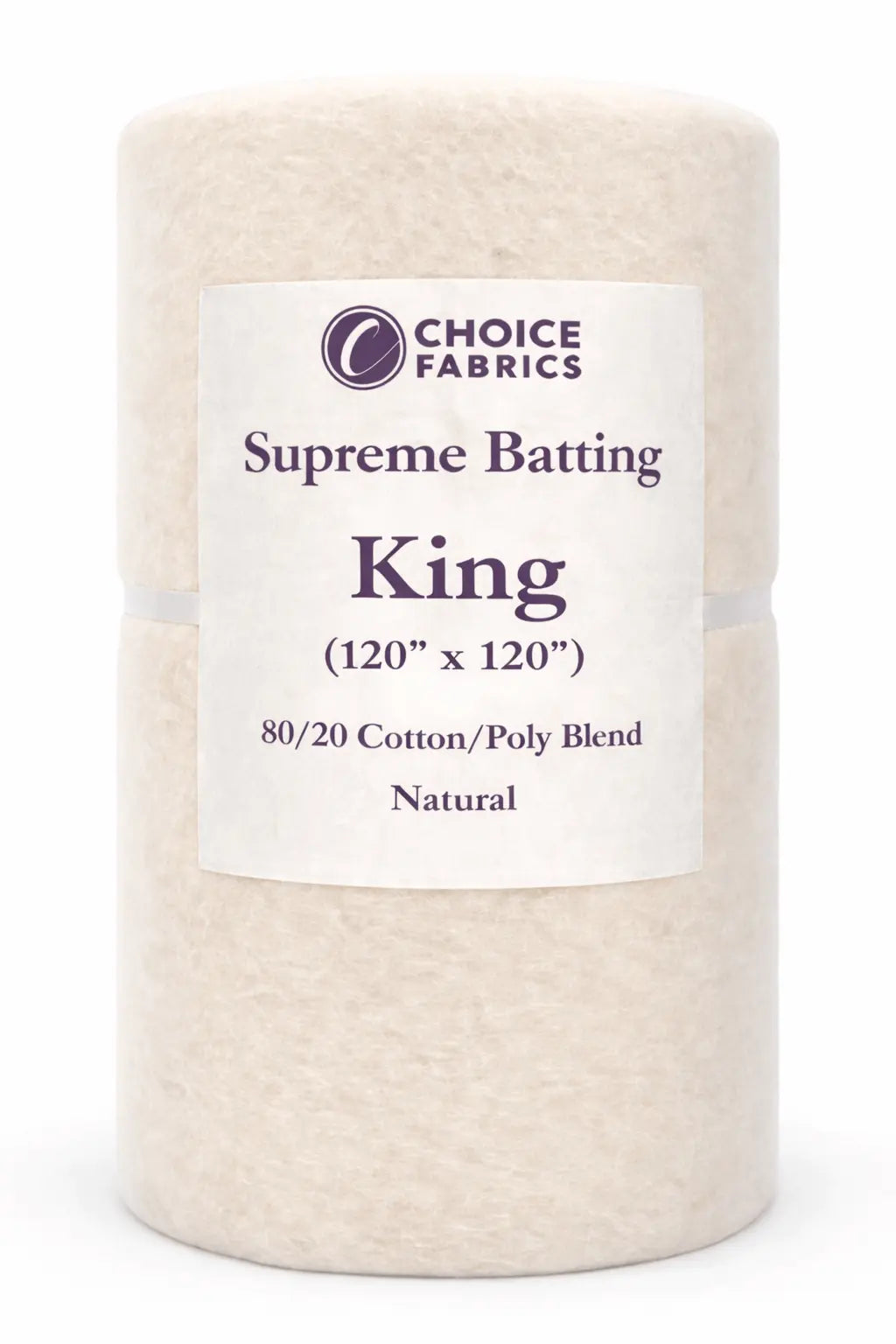 Choice Supreme Batting - 80/20 Cotton/Poly Blend - King (120" x 120") The Fabric Company