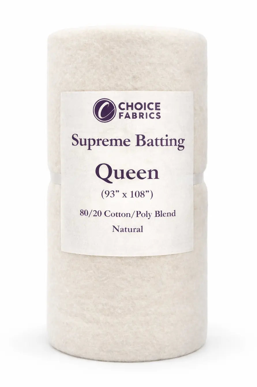 Choice Supreme Batting - 80/20 Cotton/Poly Blend - Queen (93" x 108") The Fabric Company