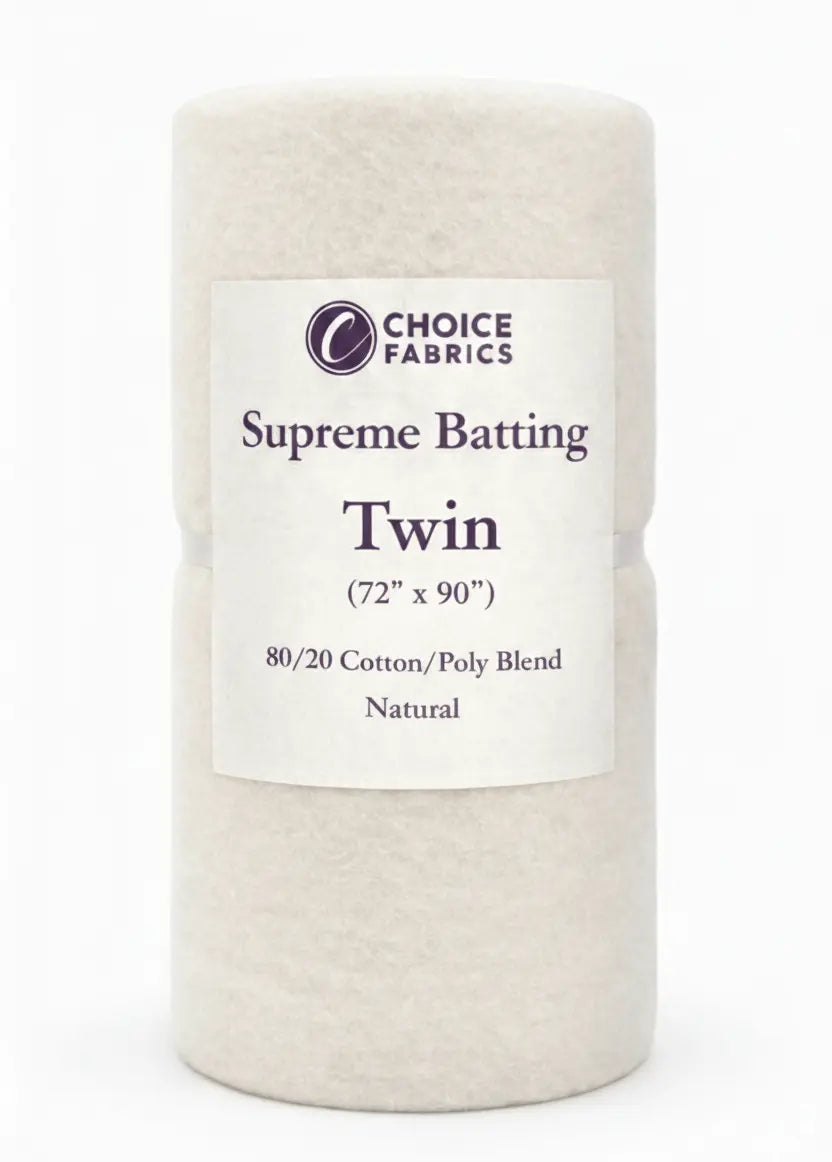 Choice Supreme Batting - 80/20 Cotton/Poly Blend - Twin (72" x 90") The Fabric Company