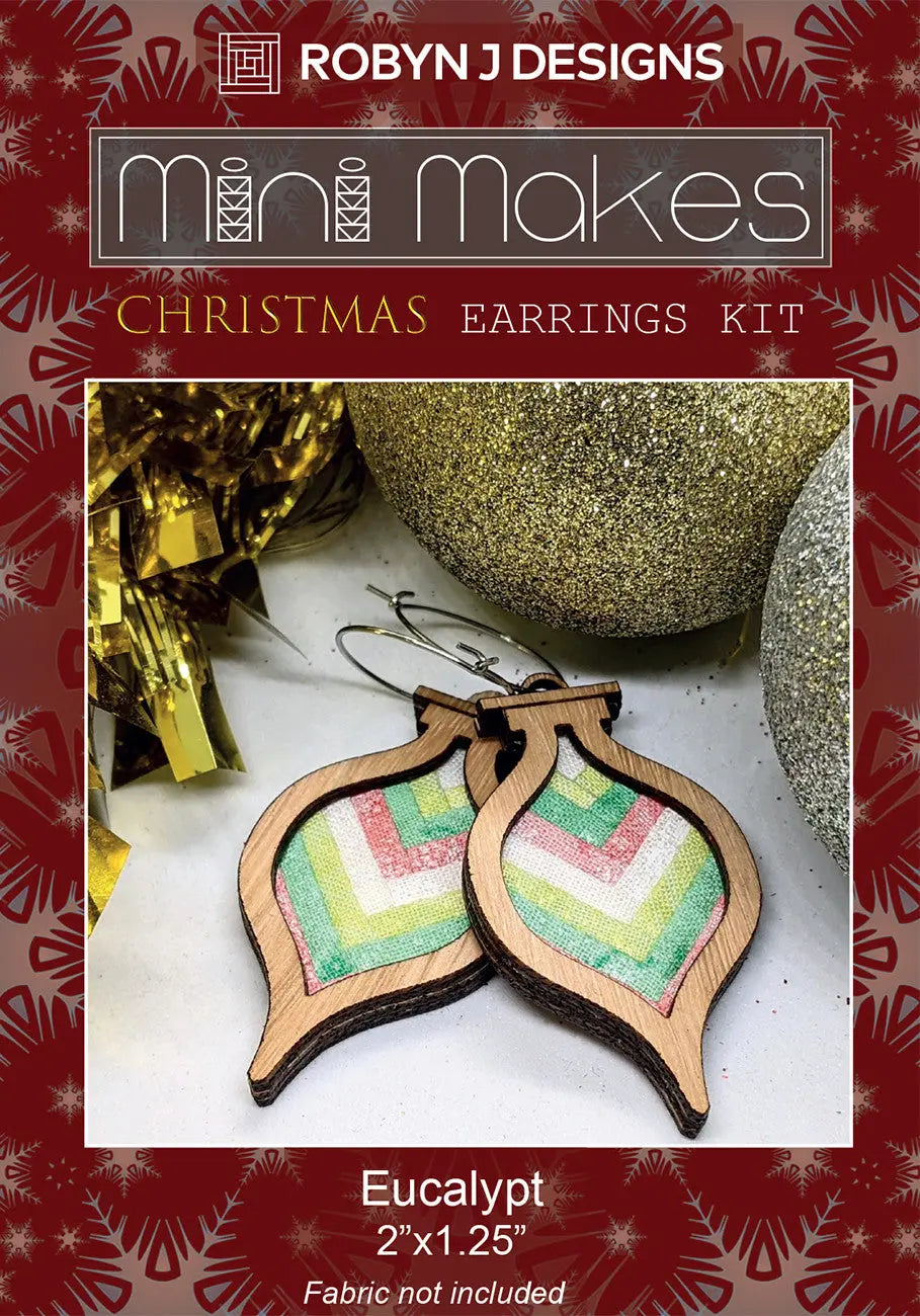 Christmas Bauble Earring Eucalypt - Linda's Electric Quilters