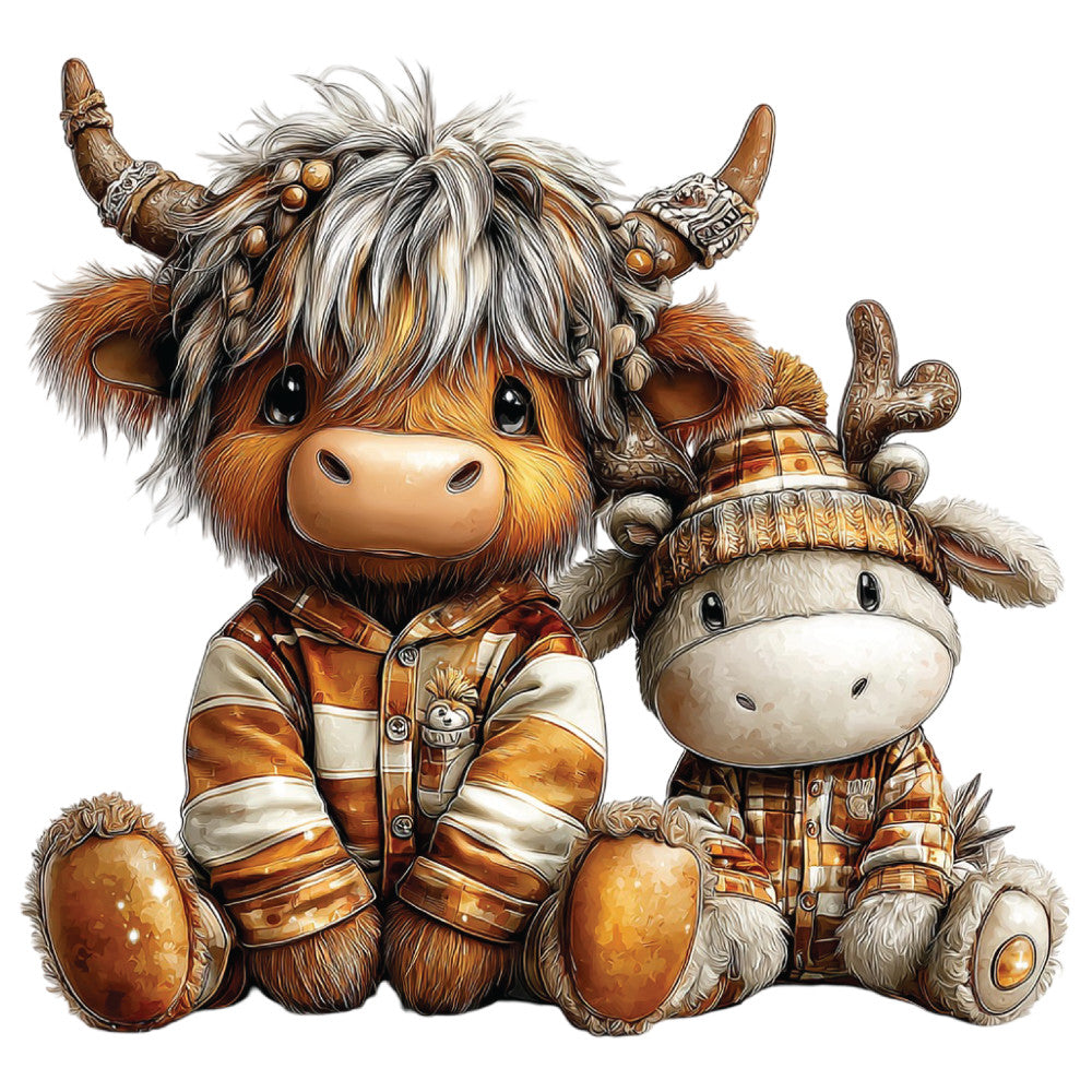 Christmas Highland Cow Fabric Panel 8